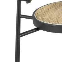 Barstoel Vintage Preston 75 cm | Natuurlijk rotan en zwart frame