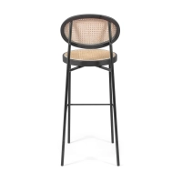 Taburete Vintage Preston 75 cm | Ratán Natural y Estructura Negra