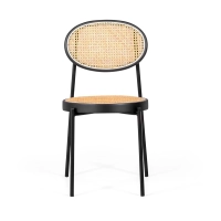 Set 4 Stoelen Preston Natuurlijk Rotan | Retro en Handgemaakt Ontwerp