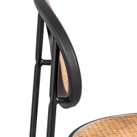 Set 4 Stoelen Preston Natuurlijk Rotan | Retro en Handgemaakt Ontwerp