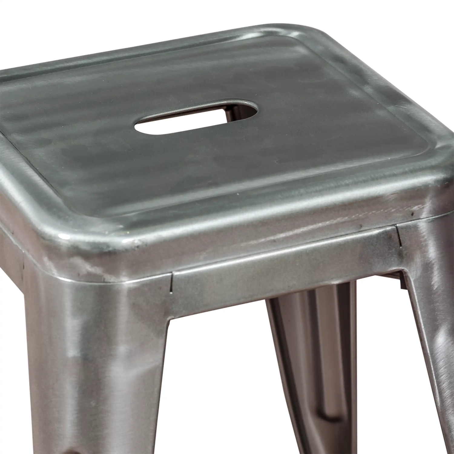 Tamborete Metálico Bistro 45 cm | Estilo industrial empilhável