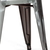 Sgabello Bistro metallico 45 cm | Stile industriale impilabile