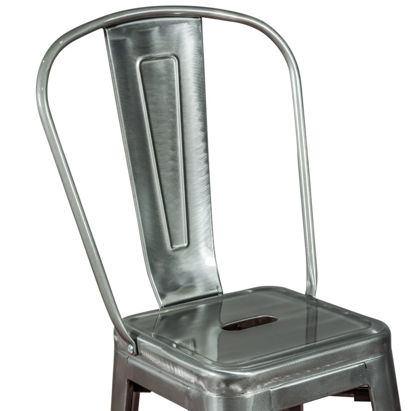 Tabouret Métallique avec dossier - Chaises et tabourets industriels