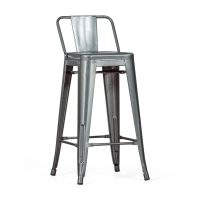 Réplique du tabouret métallique à dossier bas Tolix en 66 centimètres, inspiré du design de Xavier Pauchard