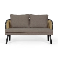 Loveseat 2-Sitzer Sofa Leeds aus natürlichem Rattan | Vintage Style Skandinavisch