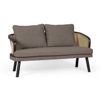 Loveseat 2-Seater Sofa Leeds in Natural Rattan - Vintage Style Scandinavian