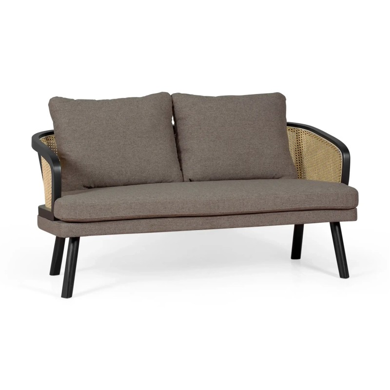 Sofá Loveseat de 2 Plazas Leeds en Ratán Natural | Estilo Vintage Nórdico