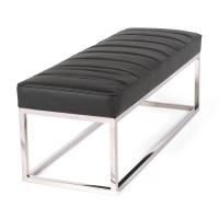 Panchina di design Praga in acciaio cromato e similpelle | Stile moderno