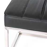 Praga Design Bench in Chrome-plated Steel and Leatherette | Modern Style