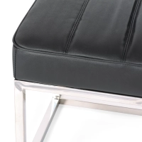 Praga Design Bank van Verchroomd Staal en Kunstleer | Moderne Stijl