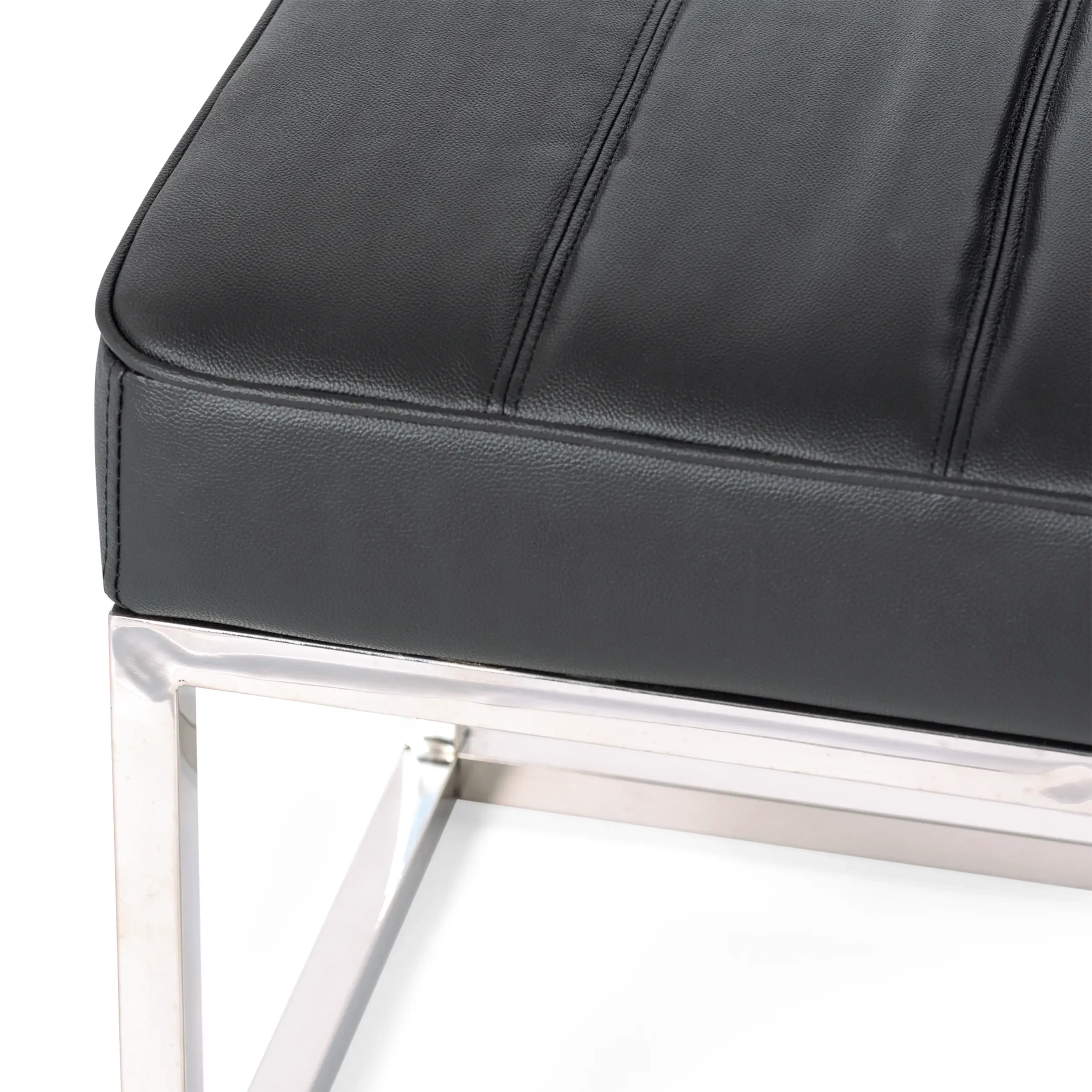 Designová lavice Praga z chromované oceli a koženky | Moderní styl