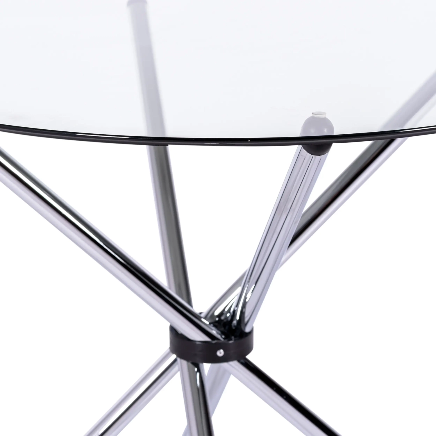 Mesa Redonda de Cristal 80 cm | Diseño Moderno para Cocina y Comedor