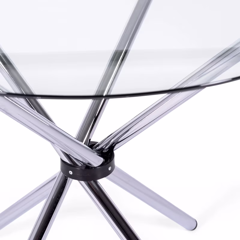 Round Glass Table 80 cm | Modern Design for Kitchen and Dining Room