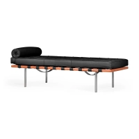 Replica Daybed Barcelona Daybed aus schwarzem Leder