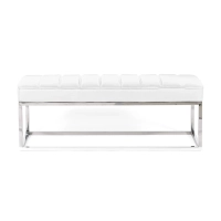 Panchina di design Praga in acciaio cromato e similpelle | Stile moderno