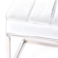 Ławka Praga Design ze stali chromowanej i skóry ekologicznej | Nowoczesny styl