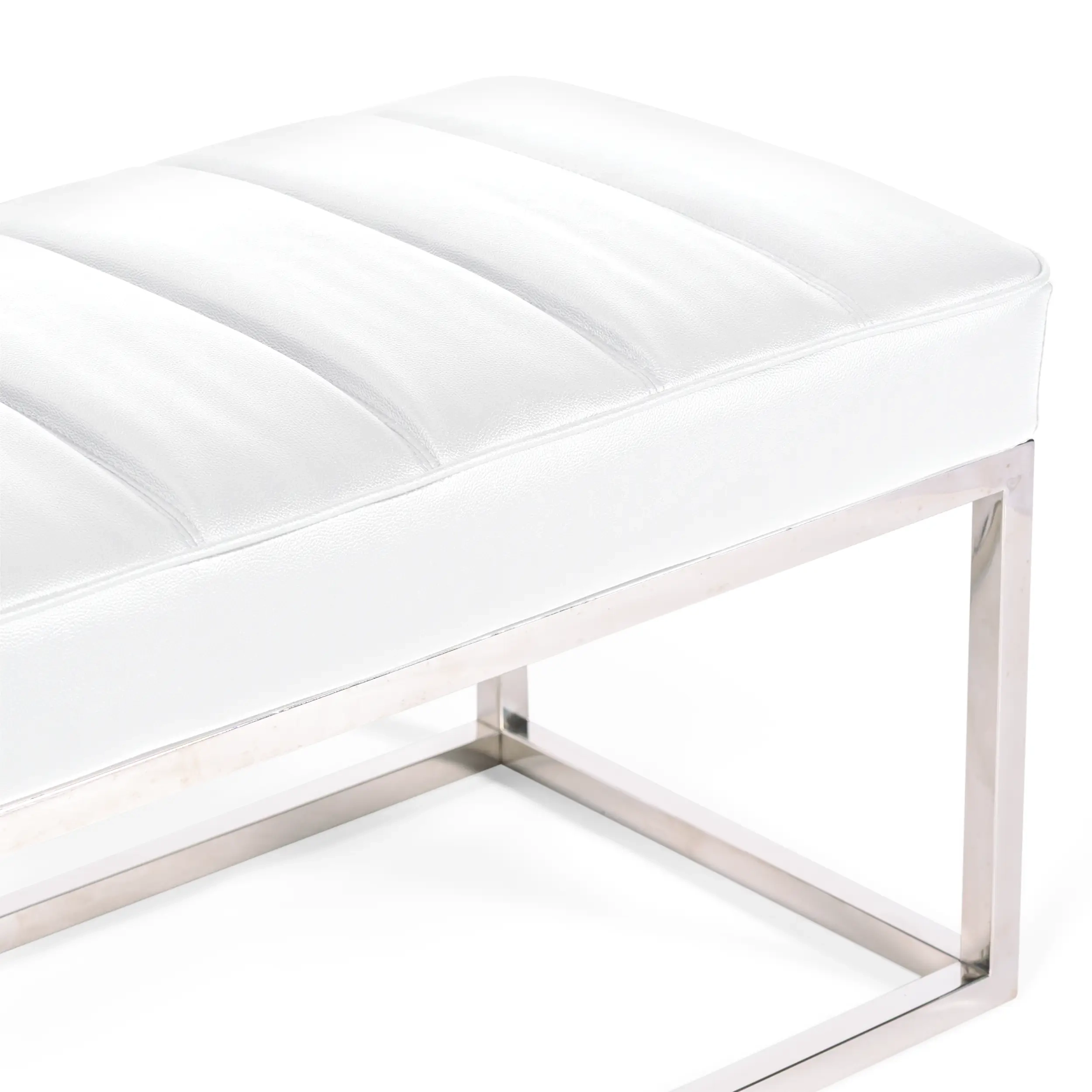 Praga Design Bank van Verchroomd Staal en Kunstleer | Moderne Stijl