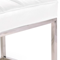 Praga Design Bank van Verchroomd Staal en Kunstleer | Moderne Stijl