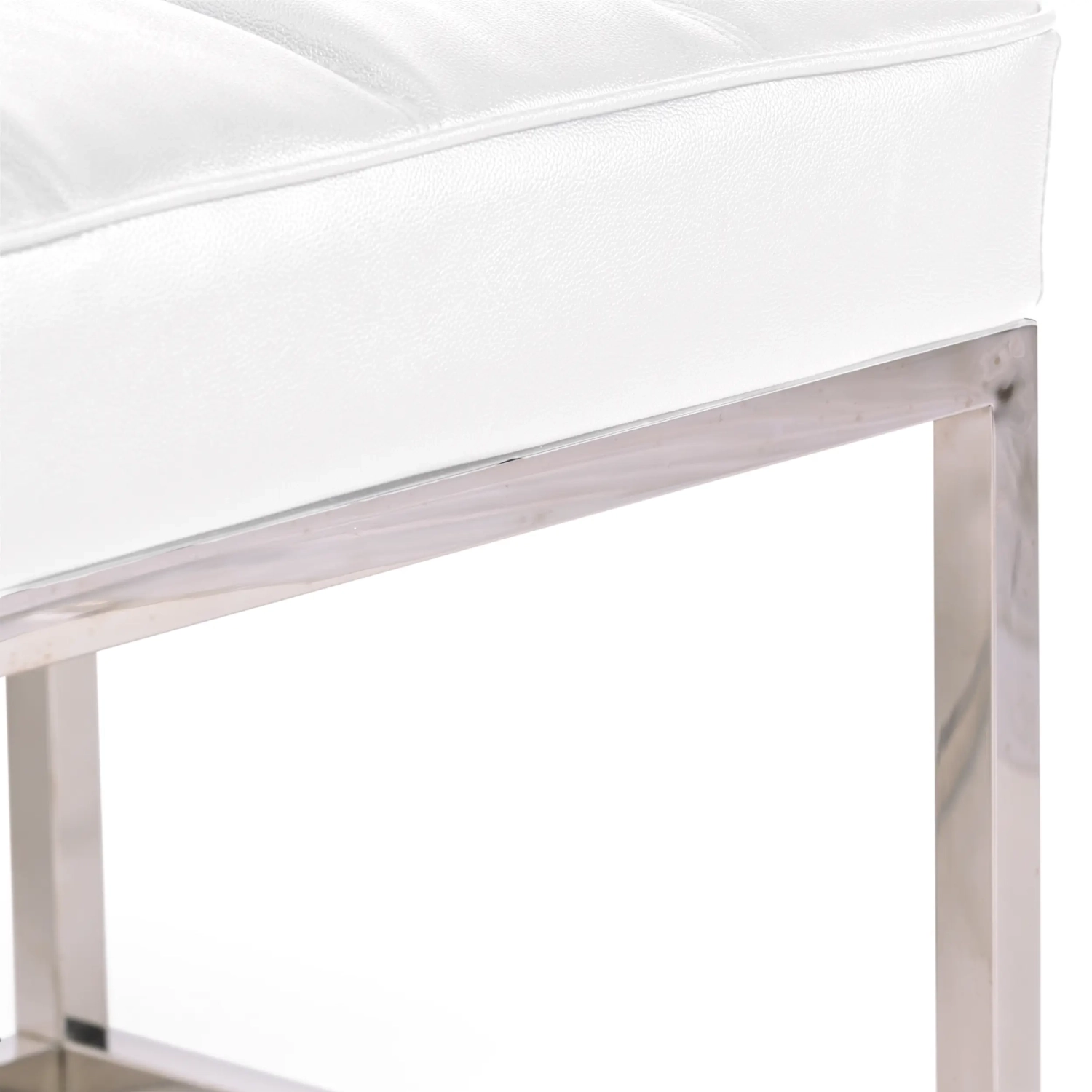 Panchina di design Praga in acciaio cromato e similpelle | Stile moderno