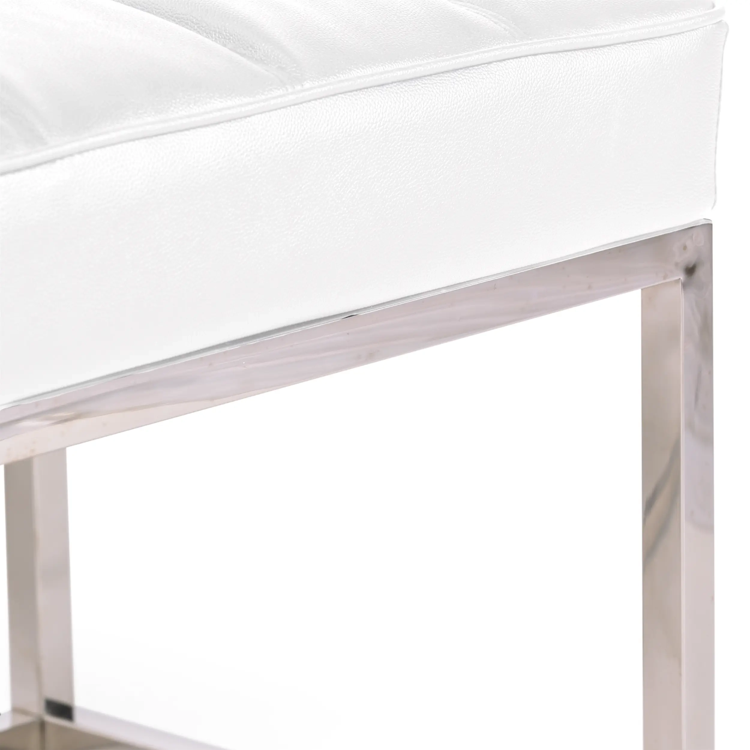 Praga Design Bank van Verchroomd Staal en Kunstleer | Moderne Stijl