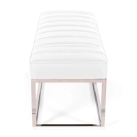 Ławka Praga Design ze stali chromowanej i skóry ekologicznej | Nowoczesny styl