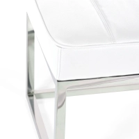 Panchina di design Praga in acciaio cromato e similpelle | Stile moderno