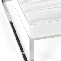 Praga Design Bench in Chrome-plated Steel and Leatherette | Modern Style