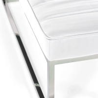 Praga Design Bank van Verchroomd Staal en Kunstleer | Moderne Stijl