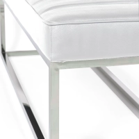 Panchina di design Praga in acciaio cromato e similpelle | Stile moderno