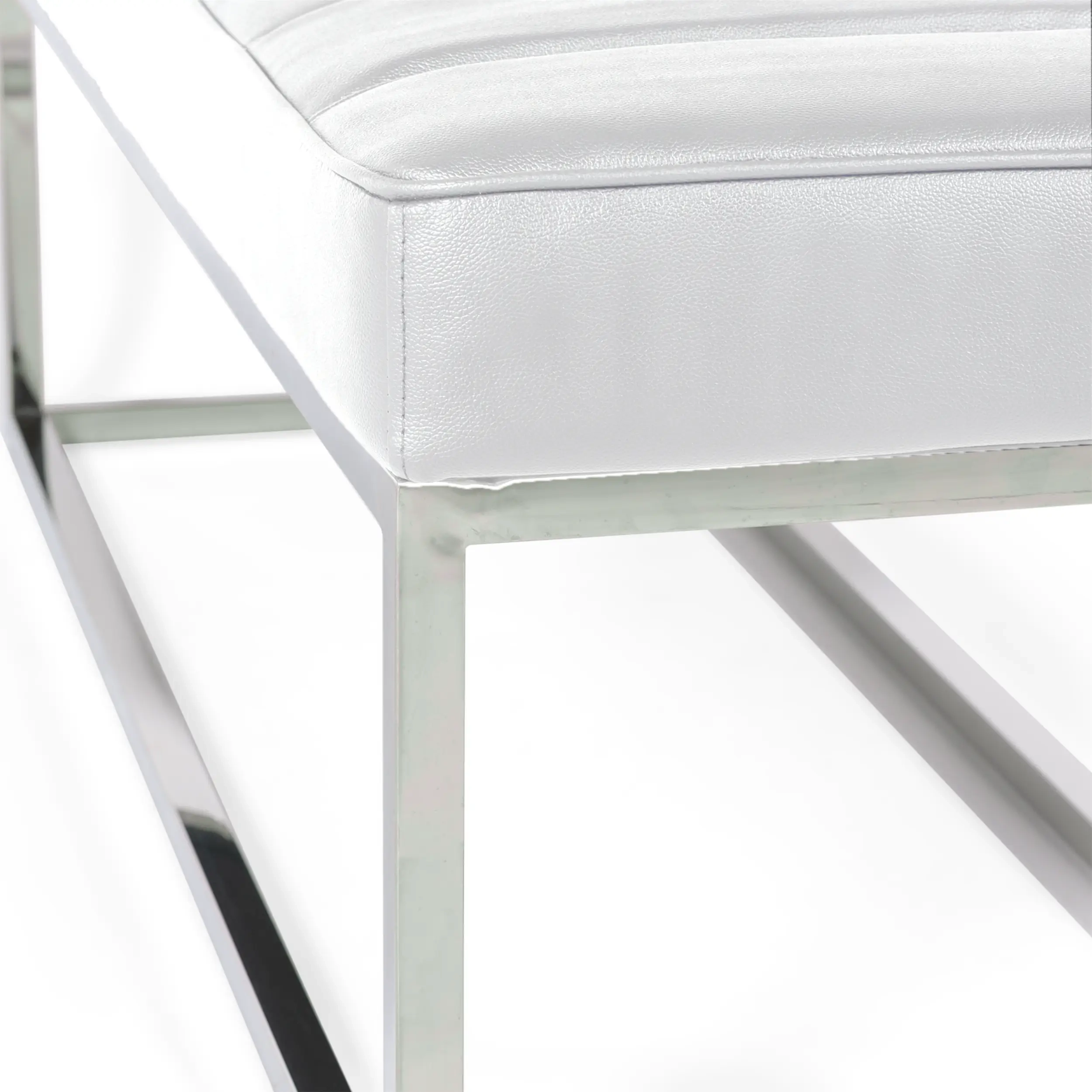 Praga Design Bank van Verchroomd Staal en Kunstleer | Moderne Stijl