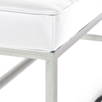 Praga Design Bank van Verchroomd Staal en Kunstleer | Moderne Stijl