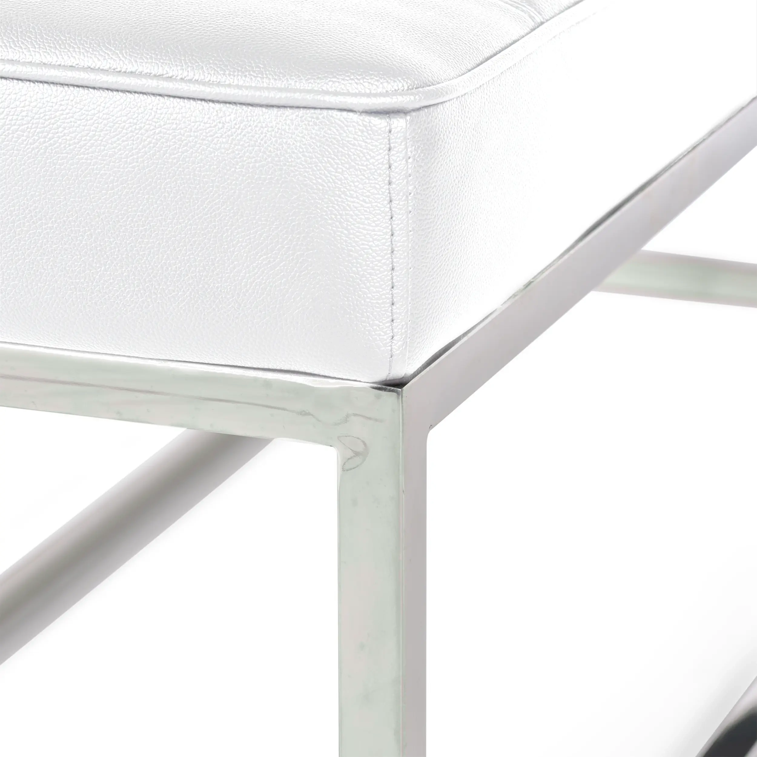 Praga Design Bank van Verchroomd Staal en Kunstleer | Moderne Stijl