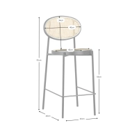 Tamborete Vintage Bar Preston Rattan Natural 65 cm - Mueble Design