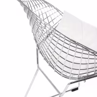 Replica Diamond-stoel in verchroomd staal en kunstlederen kussen - Bertoia Collection