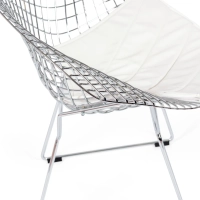 Replica Diamond-tuoli kromattua terästä ja keinonahkainen pehmuste - Bertoia Collection