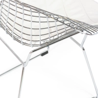 Replica Diamond chair in chromed steel and leatherette cushion - Bertoia Collection