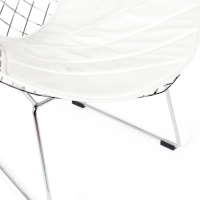 Réplica silla Diamond de acero cromado y cojín en polipiel - Colección Bertoia