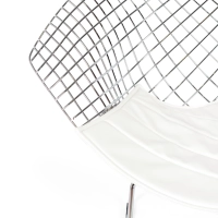 Replica Diamond-tuoli kromattua terästä ja keinonahkainen pehmuste - Bertoia Collection