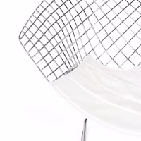 Replica Diamond Stuhl aus verchromtem Stahl und Kunstlederpolster - Bertoia Kollektion