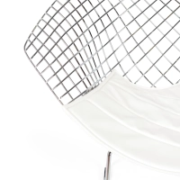 Replica della sedia Diamond in acciaio cromato e cuscino in similpelle - Collezione Bertoia