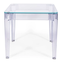 Mesa de Comedor Cuadrada Ghost 80 cm | Diseño Transparente y Moderno
