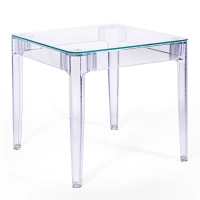 Mesa de Comedor Cuadrada Ghost 80 cm | Diseño Transparente y Moderno