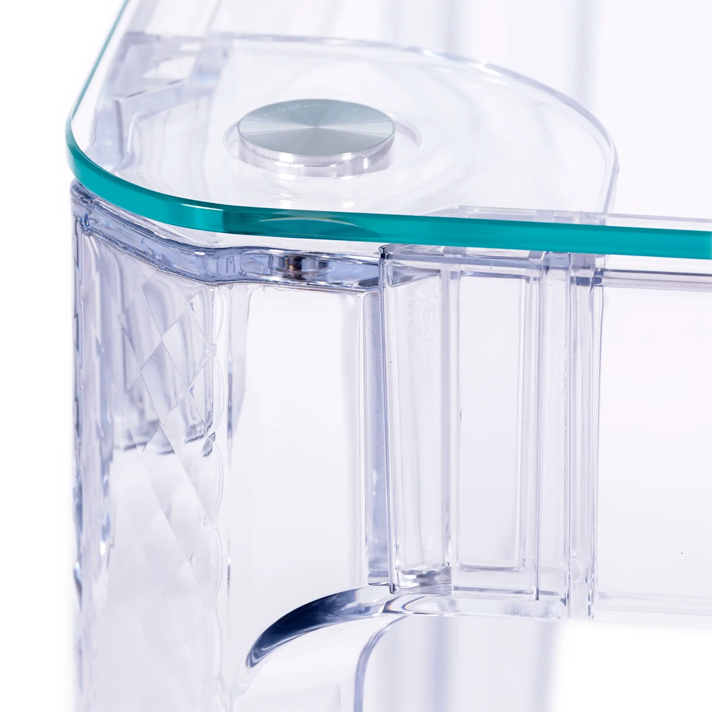 Čtvercový jídelní stůl Ghost 80 cm : transparentní moderní design