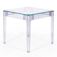 Mesa de Comedor Cuadrada Ghost 80 cm | Diseño Transparente y Moderno