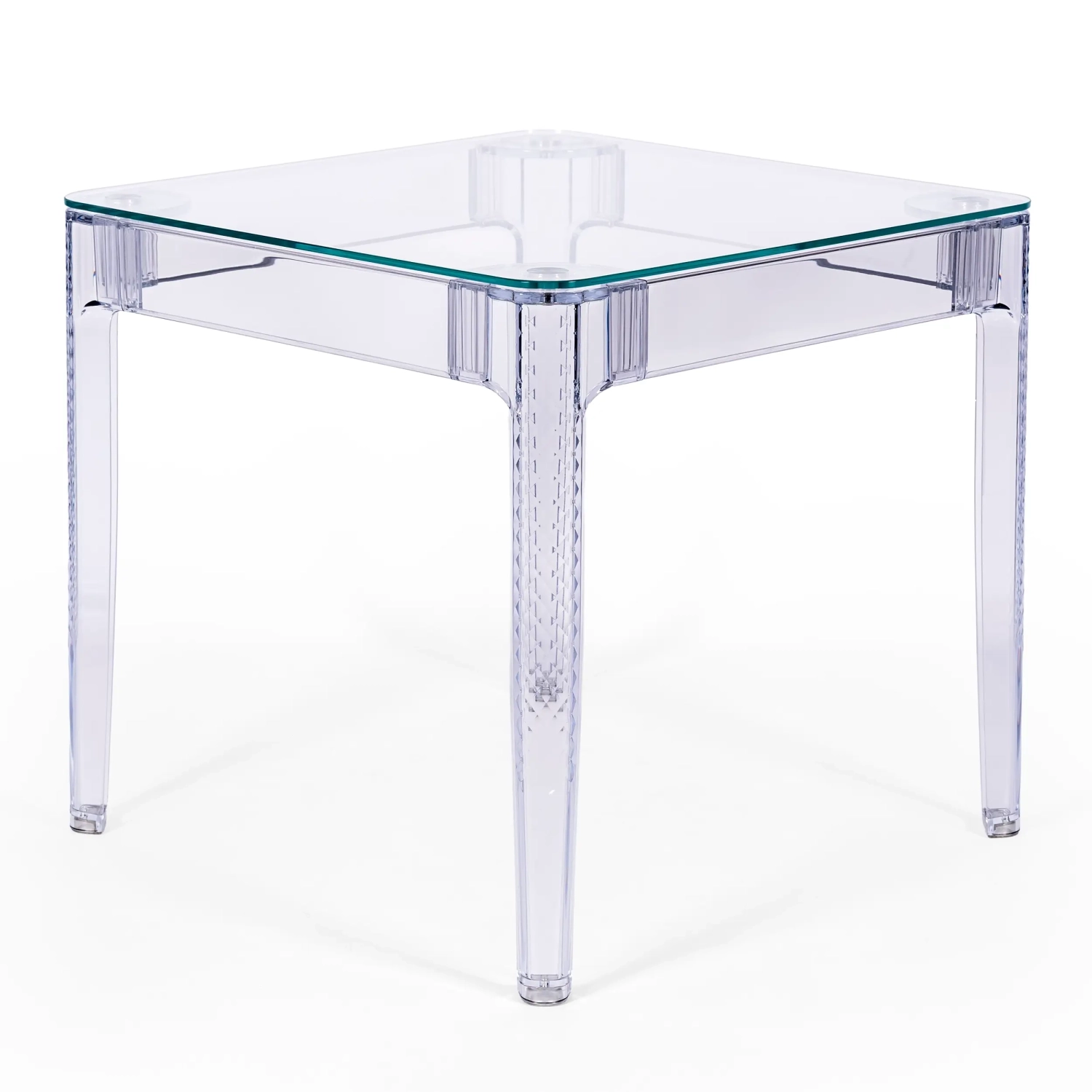 Ghost Square Dining Table 80 cm : Transparent Modern Design