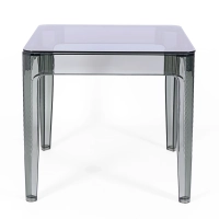 Kwadratowy stół jadalniany Ghost 80 cm: przezroczysty, nowoczesny design