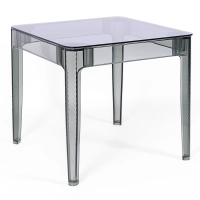 Kwadratowy stół jadalniany Ghost 80 cm: przezroczysty, nowoczesny design