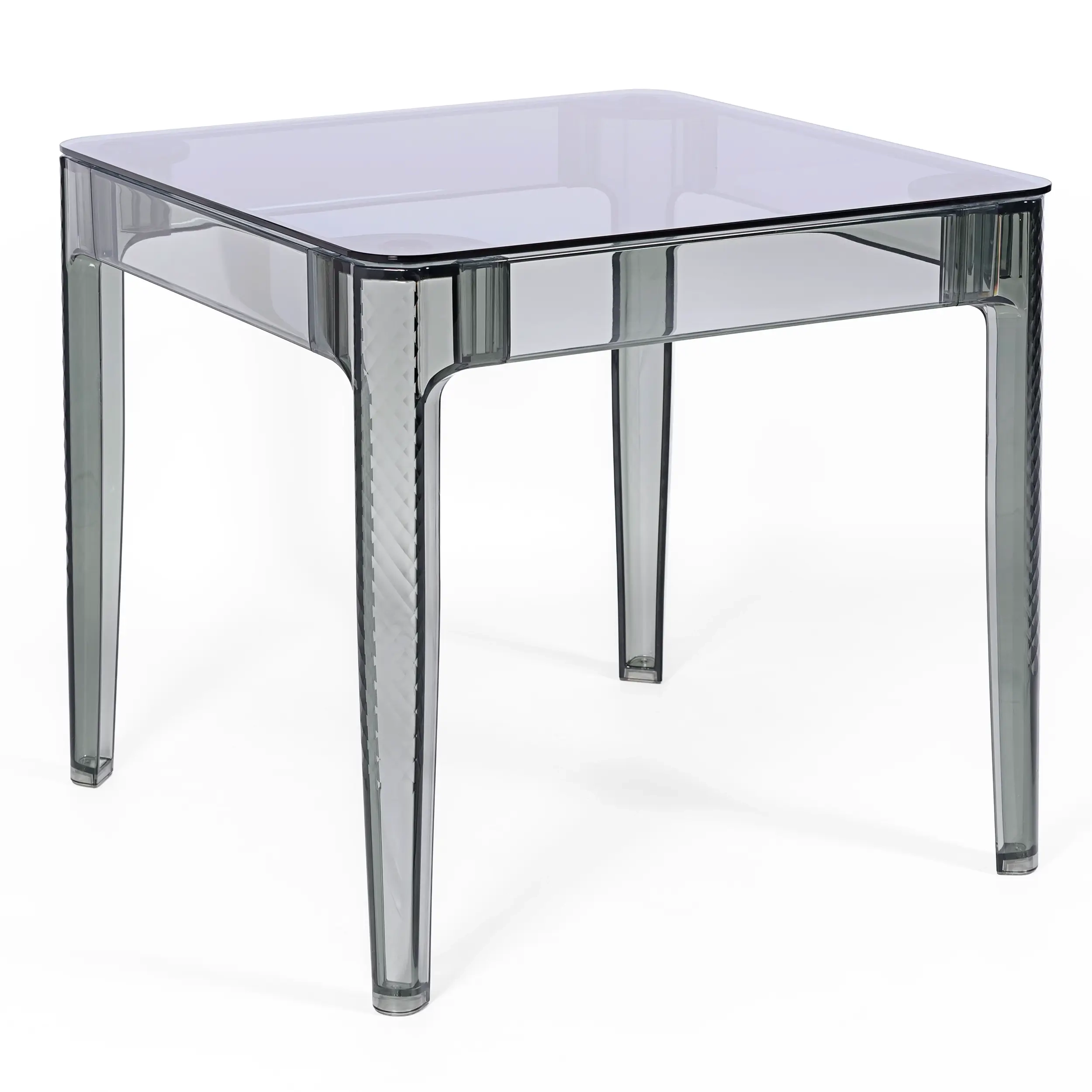Kwadratowy stół jadalniany Ghost 80 cm: przezroczysty, nowoczesny design