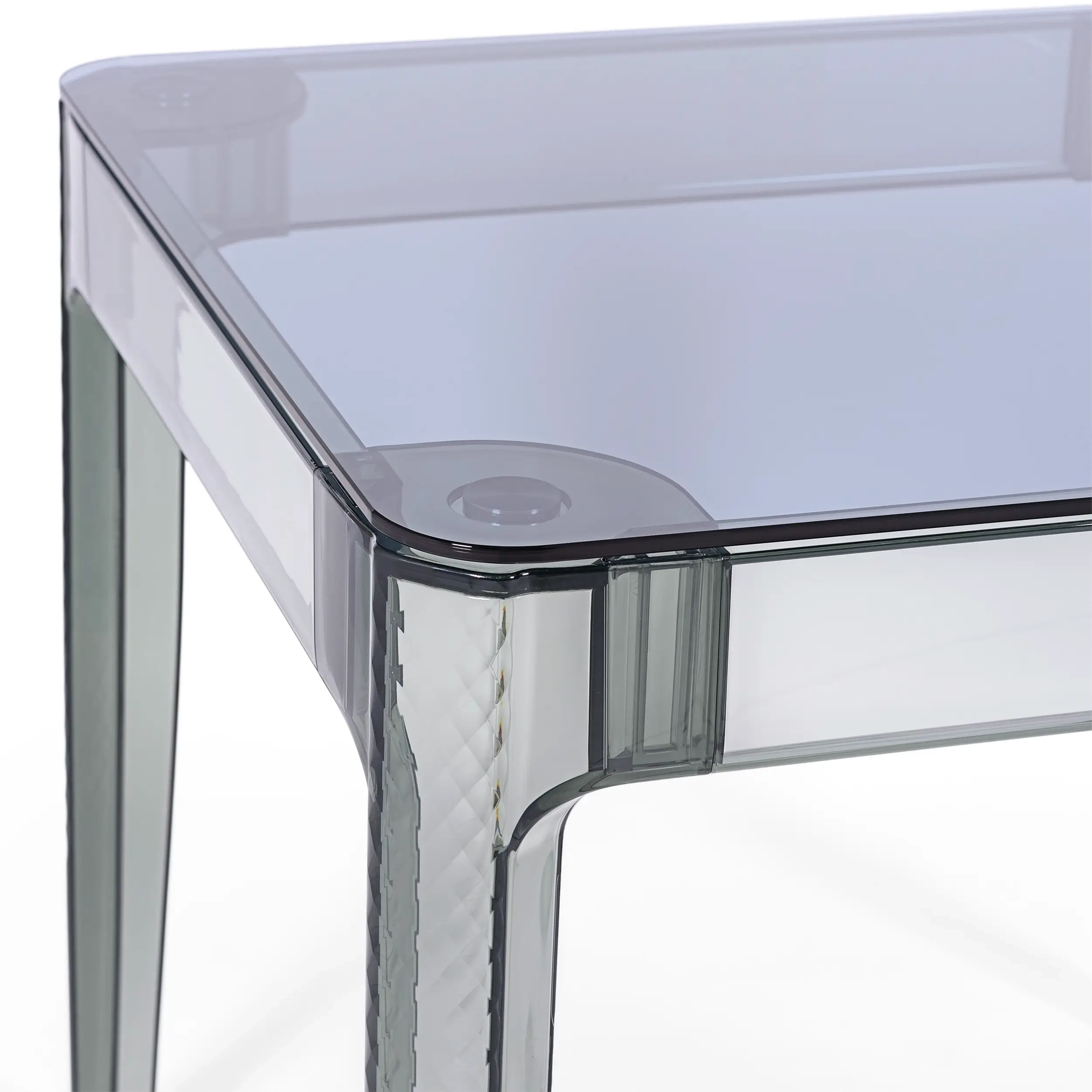 Kwadratowy stół jadalniany Ghost 80 cm: przezroczysty, nowoczesny design