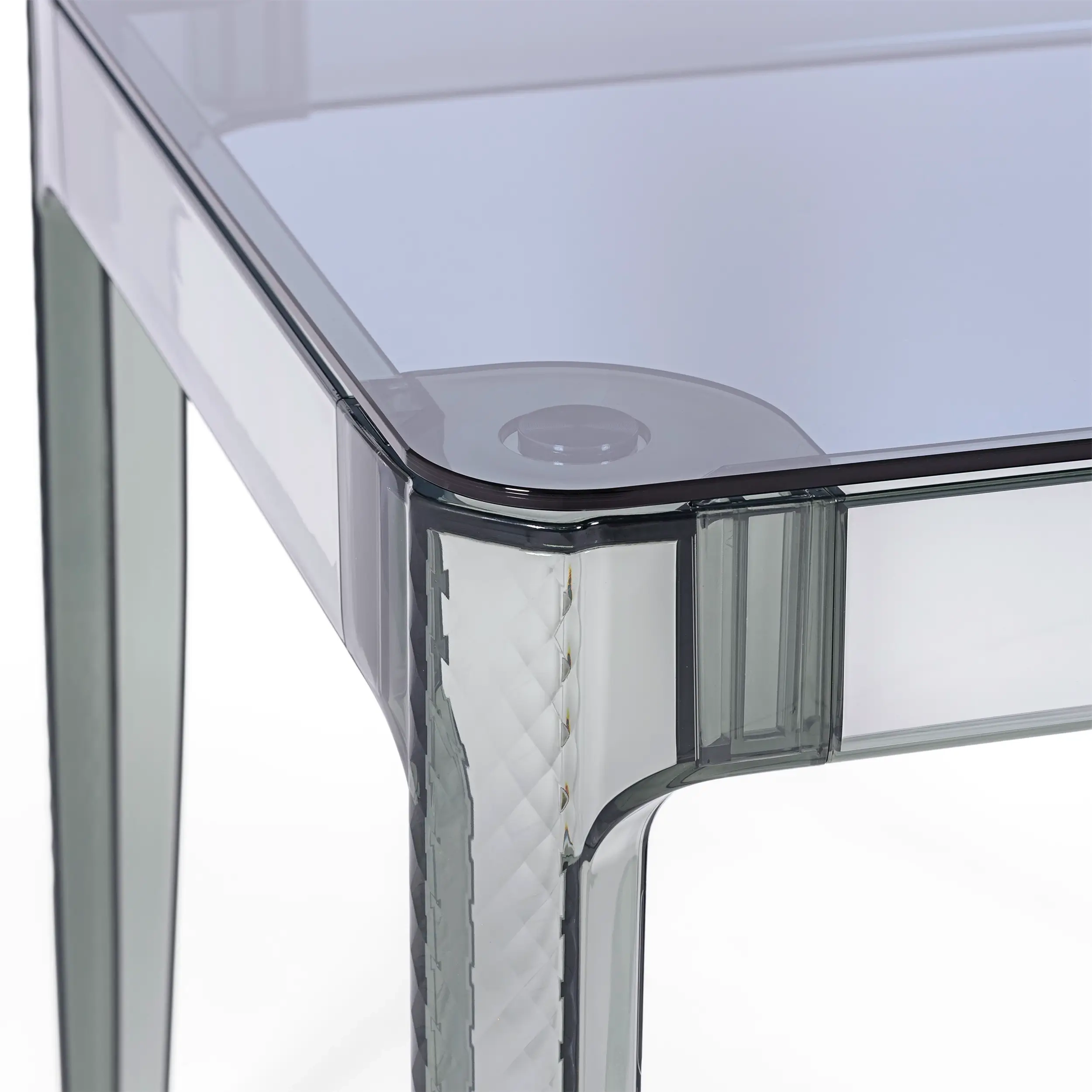 Kwadratowy stół jadalniany Ghost 80 cm: przezroczysty, nowoczesny design